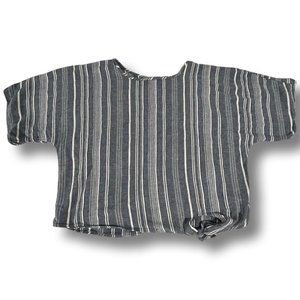 Time And Tru Women's Vertical Striped Blue And White Blouse Size XL (16-18)